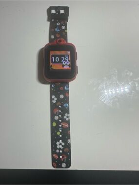 Kids Sports-Themed Smartwatch with Red Case